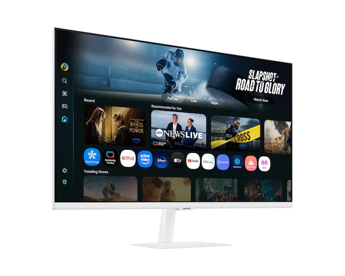 Монитор 32' Samsung Smart Monitor M7 S32FM703UI VA 3840x2160, 60 Гц, 4 мс, 16:9, 300 кд/м², 2xHDMI 2.0, USB-C (65 Вт PD), USB Hub (3x USB-A), динамики (2x10 Вт), HDR10+, Tizen OS, Wi-Fi 5, Bluetooth 5.2, пульт ДУ, белый, фото3