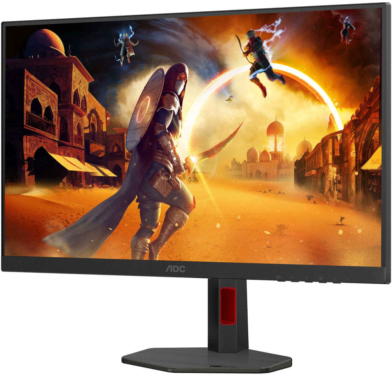 Монитор 27' AOC Q27G4ZR IPS 2560x1440, 240 Гц, 1 мс, 16:9, 400 кд/м², 2xHDMI 2.0, DP 1.4, 3.5 Jack, динамики (2x2 Вт), FreeSync Premium, G-Sync Compatible, черный/красный, фото2