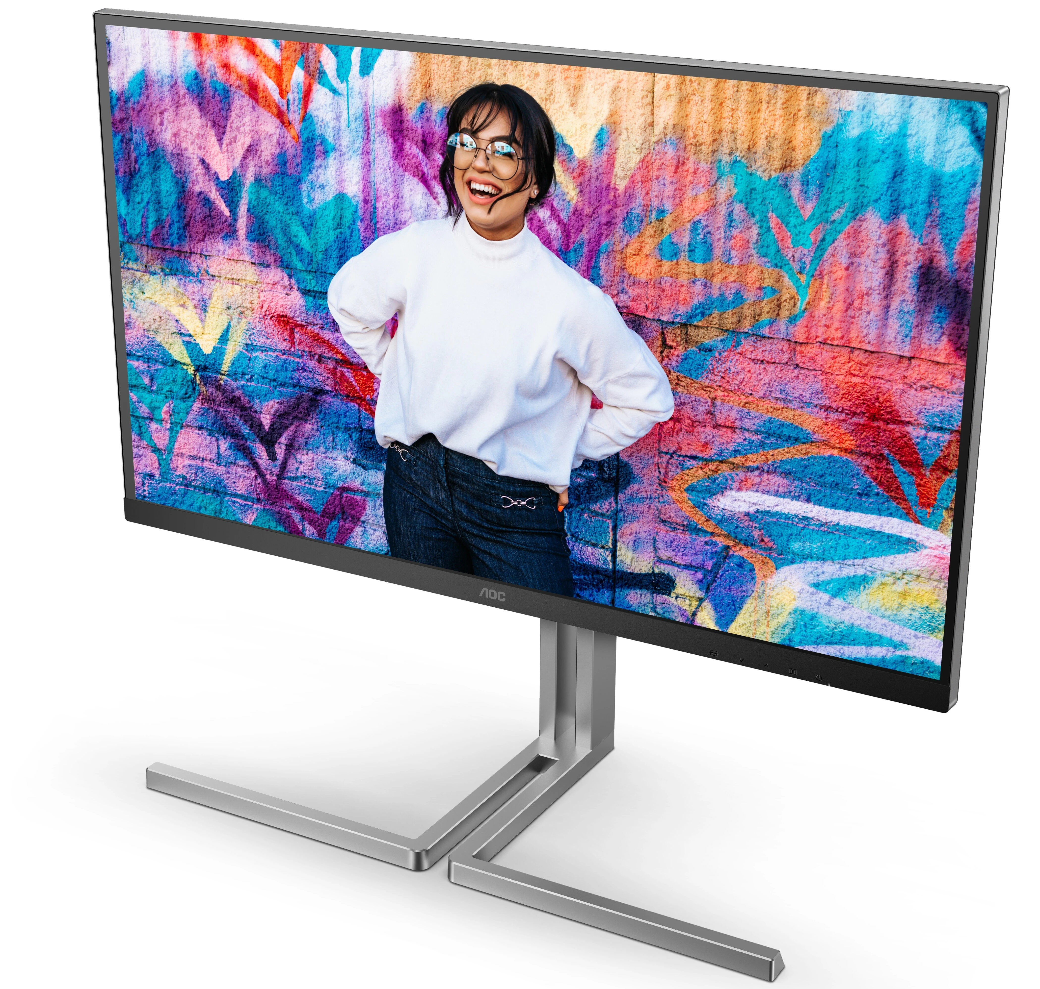 Монитор 31.5' AOC U32U3CV IPS 3840x2160, 60 Гц, 4 мс, 16:9, 400 кд/м², 2xHDMI 2.0, DP 1.4, USB-C, 3.5 Jack, USB Hub (4x USB 3.2), динамики (2x3 Вт), HDR10, Adaptive-Sync, черный, фото5