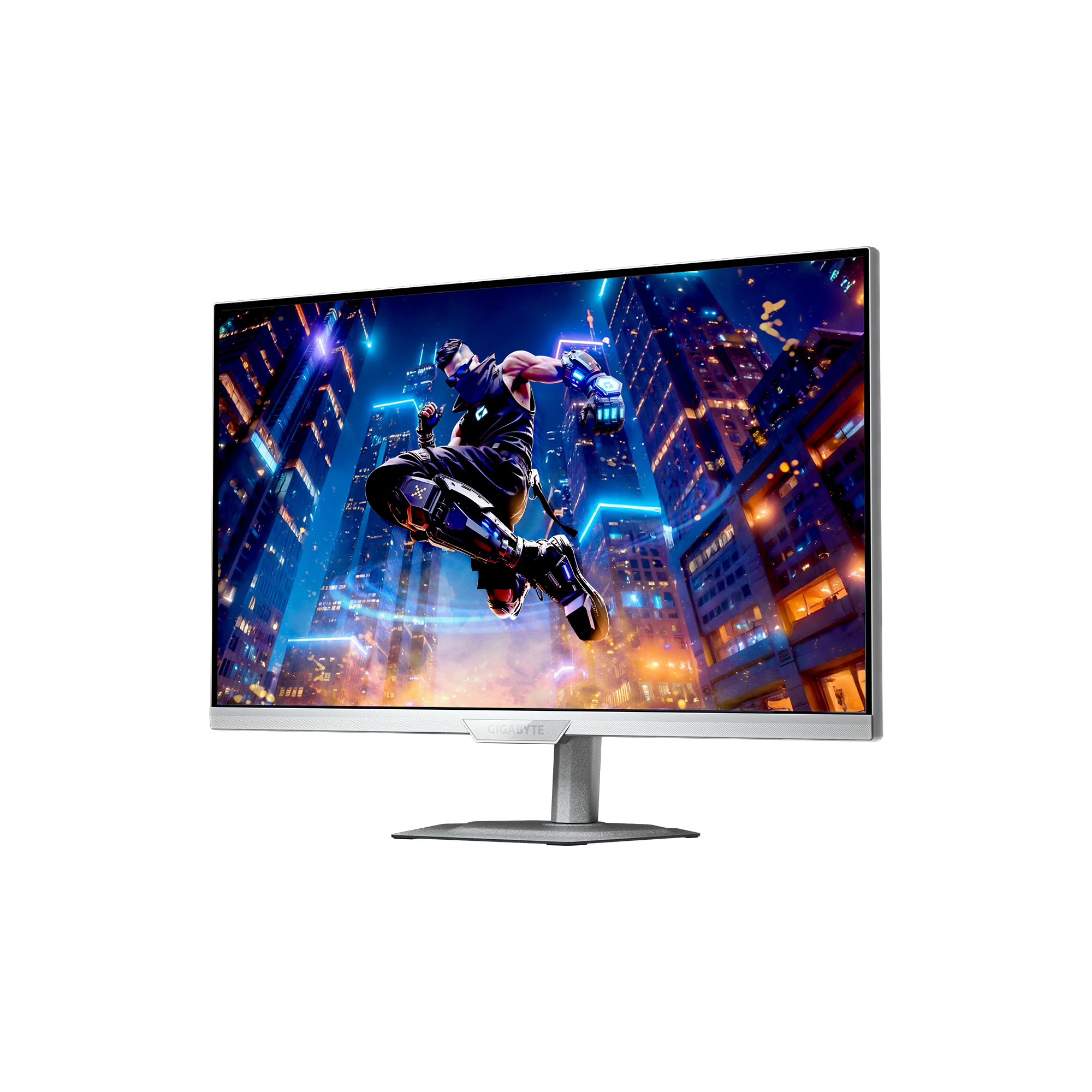 Монитор 27' Gigabyte M27UP ICE IPS 3840x2160, 160 Гц, 1 мс, 16:9, 350 кд/м², 2xHDMI 2.1, DP 1.4, USB-C, USB Hub (4x USB 3.2), 3.5 Jack, динамики (2x5 Вт), DisplayHDR 400, FreeSync Premium, G-Sync Compatible, Pivot, VESA 100x100, белый, фото2