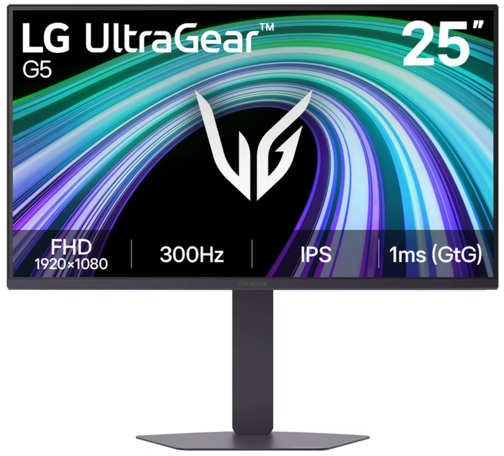 Монитор LG 25" UltraGear 25G550B-B черный IPS LED 16:9 HDMI матовая HAS Piv 1000:1 300cd 178гр/178гр 1920x1080 300Hz FreeSync Premium DP FHD 4.8кг