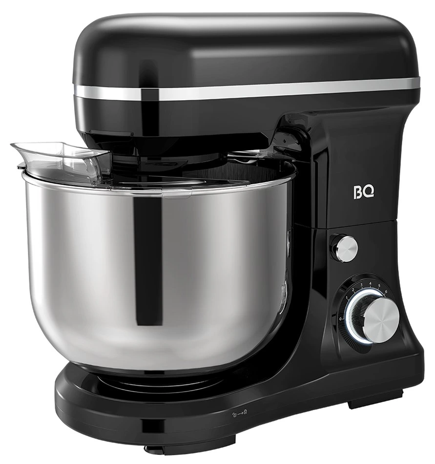 Миксер BQ PM1000 черный/серебристый, стационарный, 1600 Вт, 4.7 л, 8 скоростей