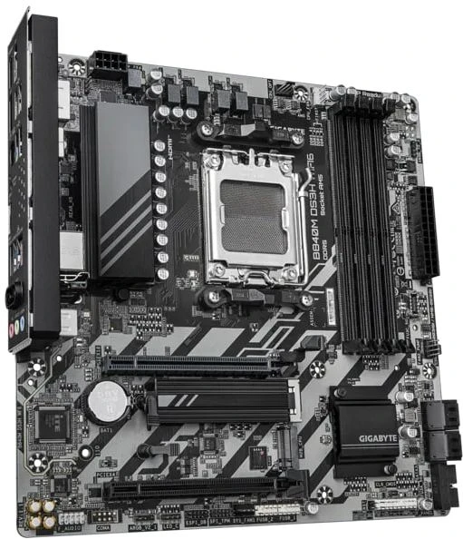 Материнская плата Gigabyte B840M DS3H WIFI6, AM5, AMD B840, 4xDDR5, 4xSATA, 2xM.2, 1xPCIe 4.0 x16, 1xPCIe 3.0 x4, 1xHDMI, 2xDP, 1x2.5Gb LAN, Wi-Fi 6, Bluetooth 5.3, 1xUSB-C 5Gbps, 2xUSB-A 5Gbps, 4xUSB-A 2.0, 3x3.5 мм, 7.1, mATX, фото2