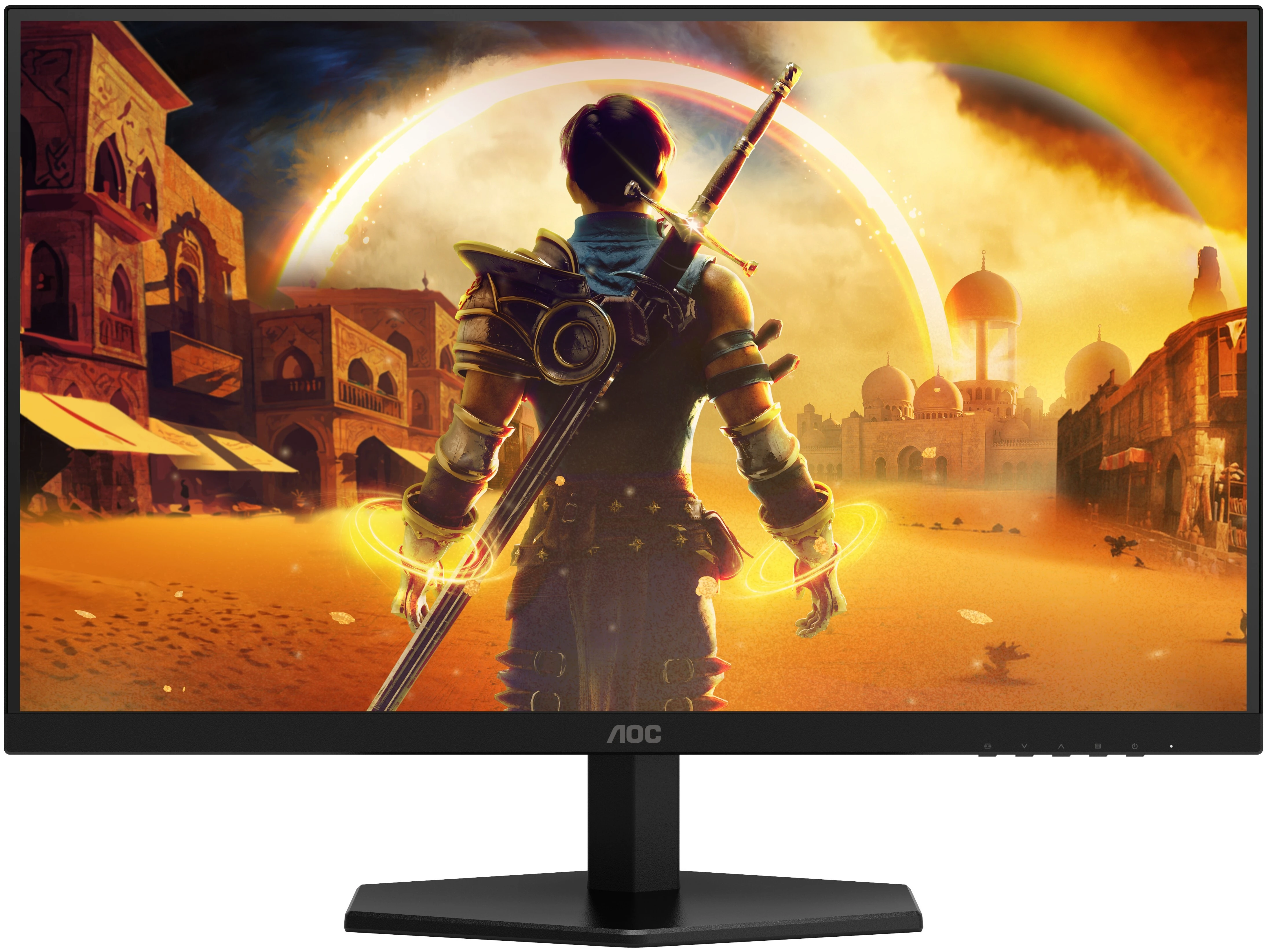 Монитор 27' AOC Q27G42HE IPS 2560x1440, 180 Гц, 0.5 мс, 16:9, 350 кд/м², HDMI 2.0, DP 1.4, 3.5 Jack, HDR10, G-Sync, Adaptive-Sync, черный/красный