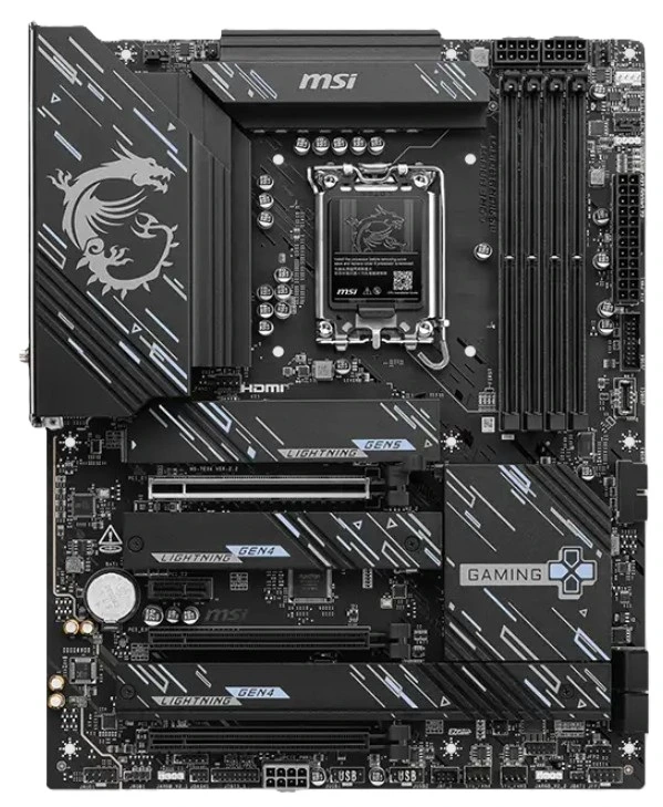 Материнская плата MSI Z890 GAMING PLUS WIFI6E, LGA 1851, Intel Z890, 4xDDR5, 4xSATA, 4xM.2, 1xPCIe 5.0 x16, DisplayPort, HDMI, USB Type-C, 1x5Gb LAN, Wi-Fi 6E, Bluetooth, 3x3.5 мм, 7.1, ATX