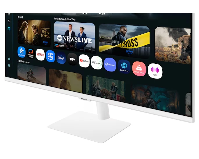 Монитор 32' Samsung Smart Monitor M7 S32FM703UI VA 3840x2160, 60 Гц, 4 мс, 16:9, 300 кд/м², 2xHDMI 2.0, USB-C (65 Вт PD), USB Hub (3x USB-A), динамики (2x10 Вт), HDR10+, Tizen OS, Wi-Fi 5, Bluetooth 5.2, пульт ДУ, белый, фото9