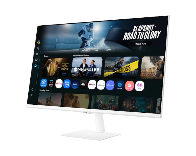 Монитор 32' Samsung Smart Monitor M7 S32FM703UI VA 3840x2160, 60 Гц, 4 мс, 16:9, 300 кд/м², 2xHDMI 2.0, USB-C (65 Вт PD), USB Hub (3x USB-A), динамики (2x10 Вт), HDR10+, Tizen OS, Wi-Fi 5, Bluetooth 5.2, пульт ДУ, белый, фото7
