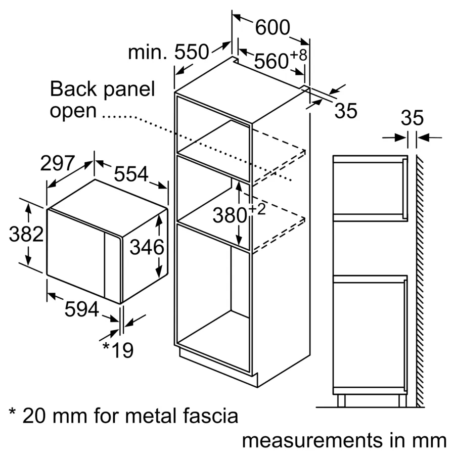 Встраиваемая микроволновая печь Bosch BFL524MB2 черный, 20 л, 800 Вт, переключатели - сенсор, поворотный механизм, фото13