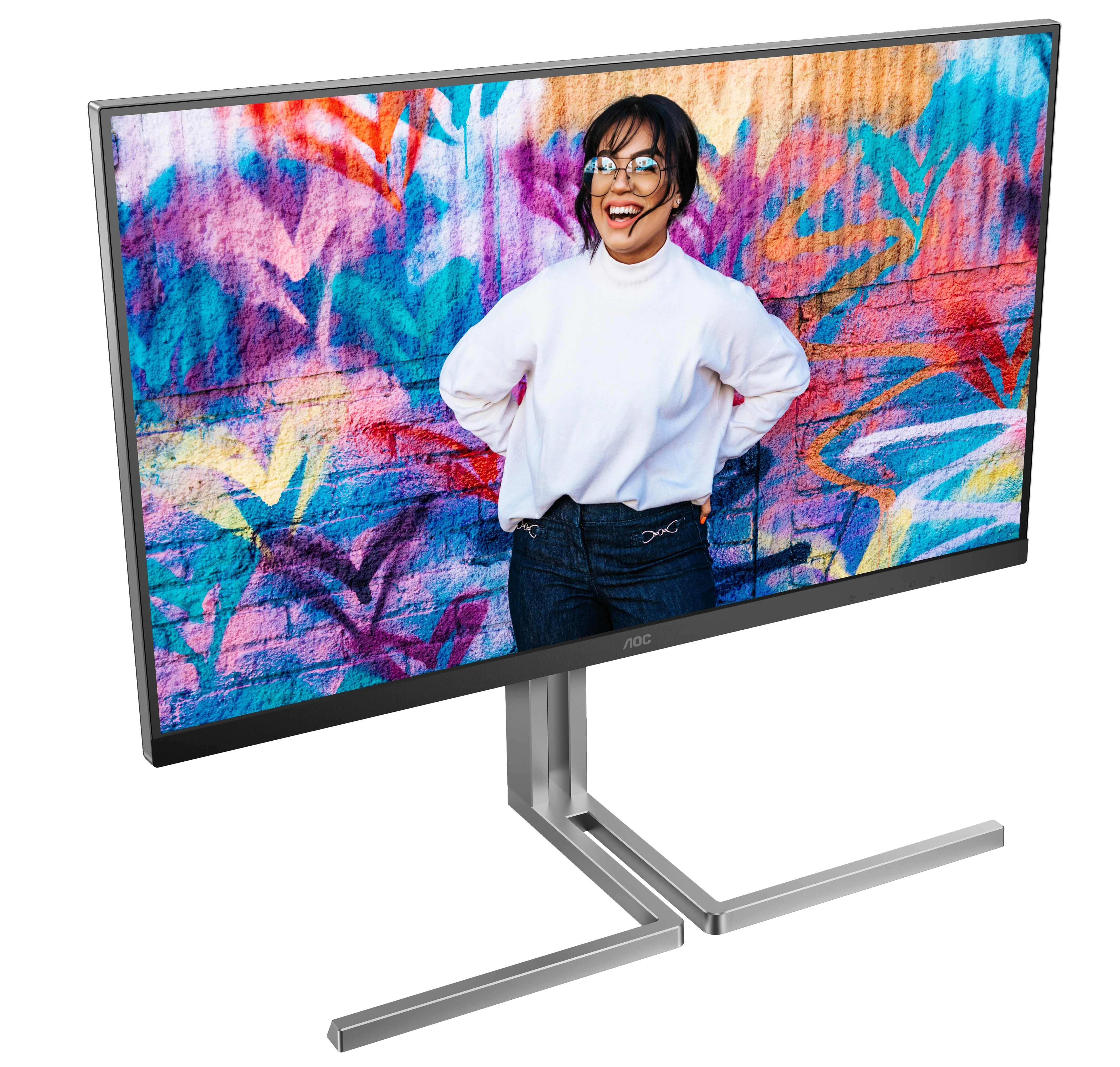 Монитор 31.5' AOC U32U3CV IPS 3840x2160, 60 Гц, 4 мс, 16:9, 400 кд/м², 2xHDMI 2.0, DP 1.4, USB-C, 3.5 Jack, USB Hub (4x USB 3.2), динамики (2x3 Вт), HDR10, Adaptive-Sync, черный, фото4