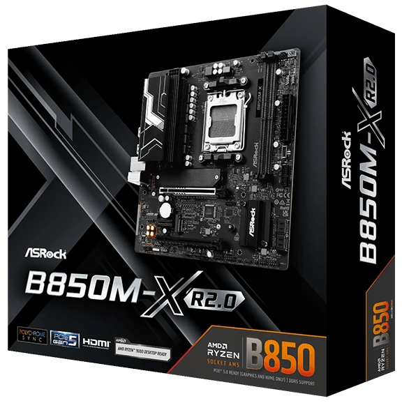 Материнская плата ASROCK B850M-X R2.0, AM5, AMD B850, 2xDDR5, 4xSATA, 2xM.2, 1xPCIe 5.0 x16, 1xPCIe 4.0 x4, 1xPCIe 3.0 x1, 1xDP, 1xHDMI, 1x2.5Gb LAN, 1xUSB-C 5Gbps, 3xUSB-A 5Gbps, 2xUSB-A 2.0, 3x3.5 мм, 7.1, mATX, фото6