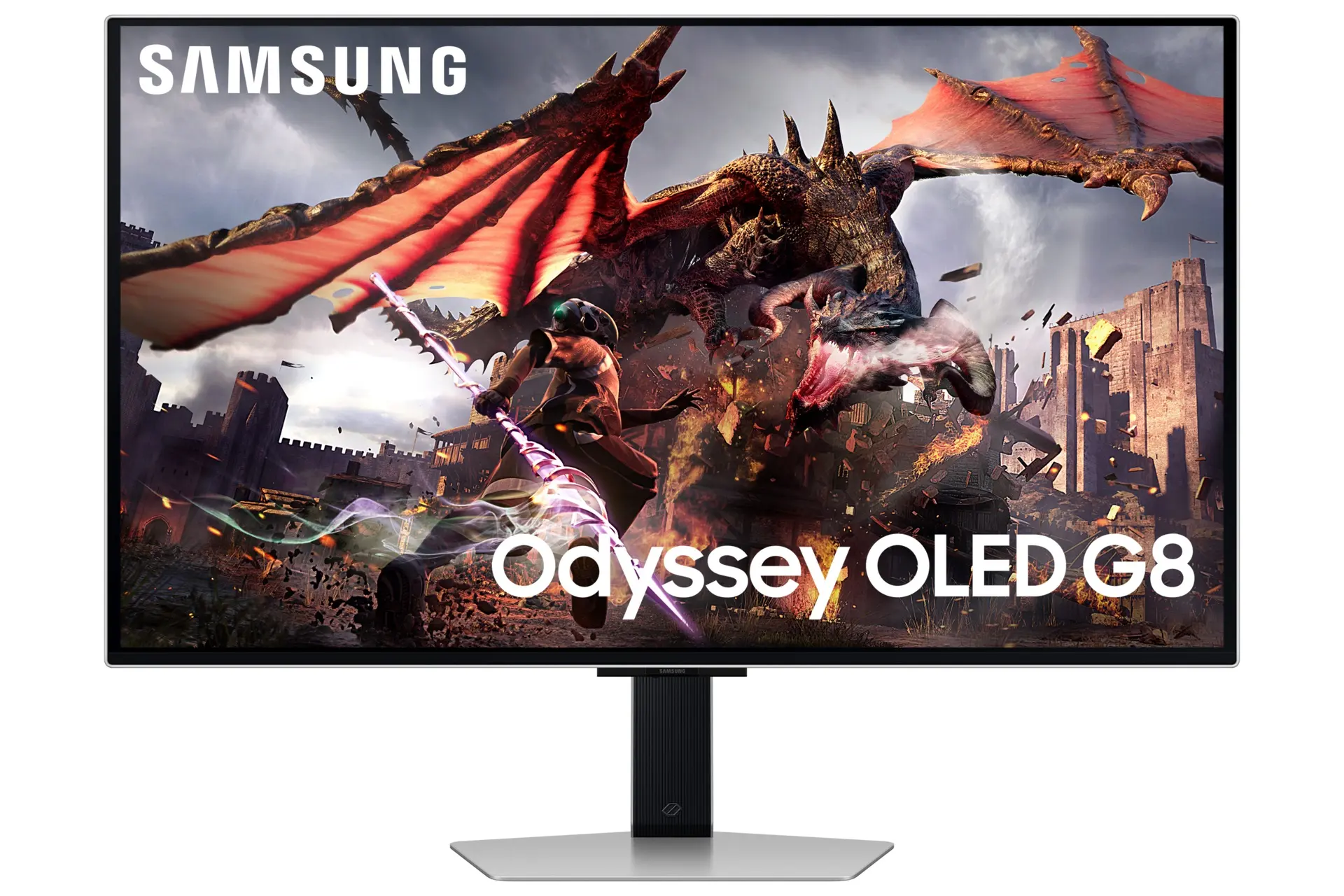 Монитор 31.5' Samsung Odyssey OLED G8 G80SD OLED 3840x2160, 240 Гц, 0.03 мс, 16:9, 250 кд/м², 2xHDMI, 1xDP, 2xUSB, 1xUSB-B, 2x5 Вт, серебристый, фото 1