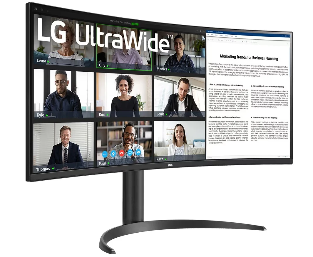Монитор 34' LG UltraWide 34WR55QK-B VA 3440x1440, 100 Гц, 5 мс, 21:9, 300 кд/м², DP 1.4, 2xHDMI 2.0, USB Type-C, USB Hub, изогнутый экран (1800R), черный, фото4
