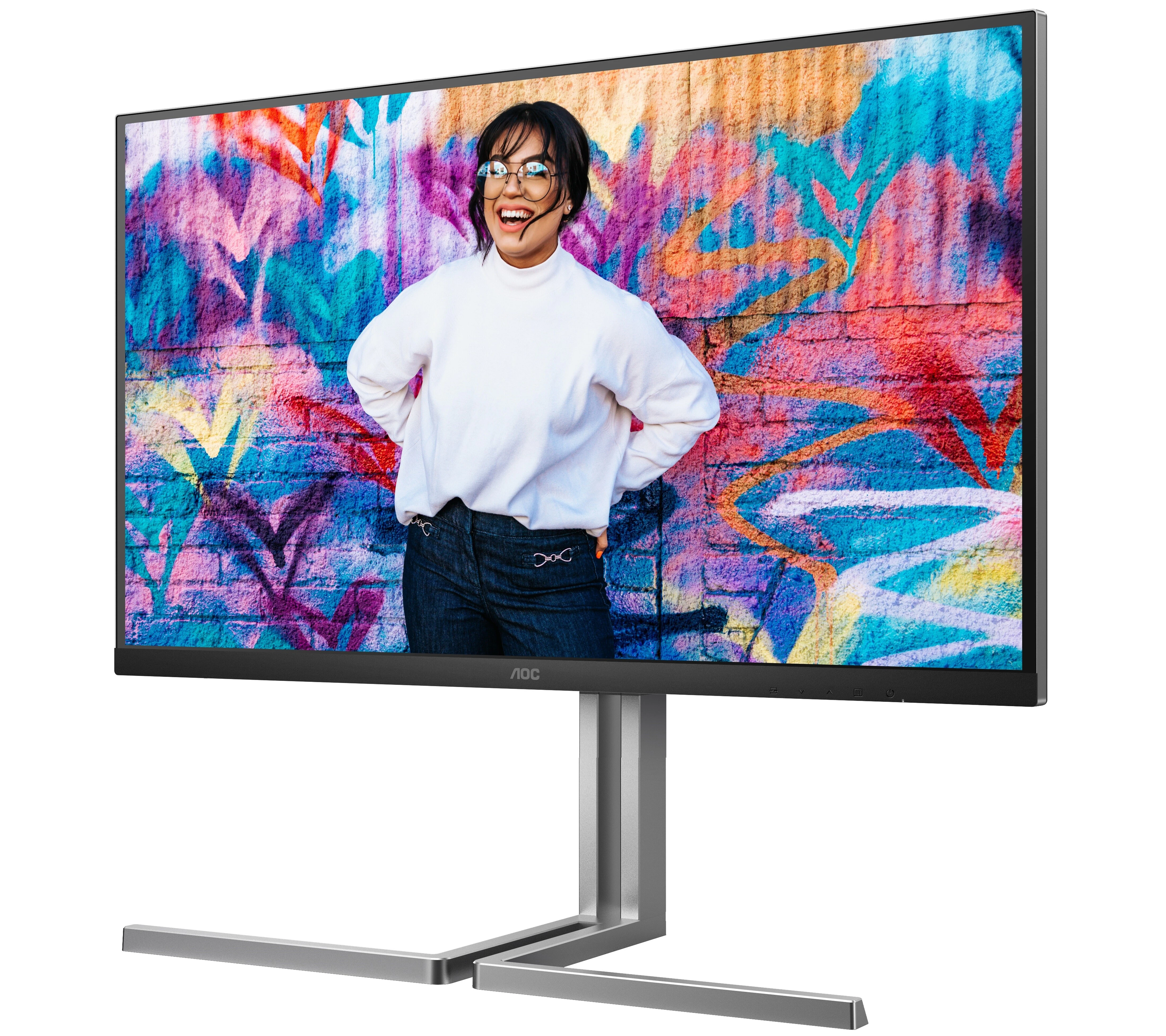 Монитор 31.5' AOC U32U3CV IPS 3840x2160, 60 Гц, 4 мс, 16:9, 400 кд/м², 2xHDMI 2.0, DP 1.4, USB-C, 3.5 Jack, USB Hub (4x USB 3.2), динамики (2x3 Вт), HDR10, Adaptive-Sync, черный, фото3