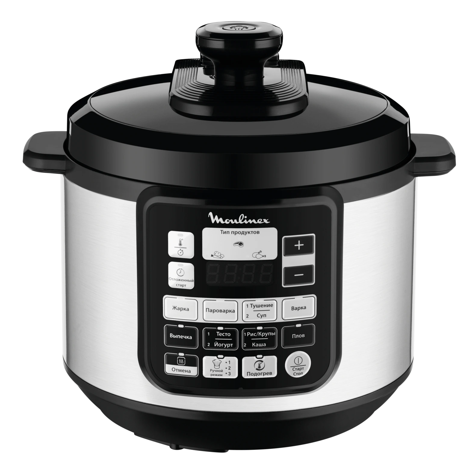 Мультиварка-скороварка Moulinex CE620D32 черный/серебристый, 3.5 л, 1000 Вт, кнопки, 22 программы