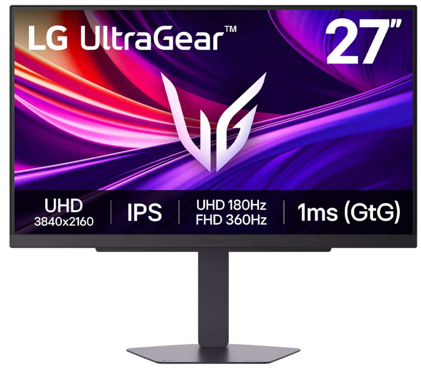 Монитор 27" LG UltraGear 27G810A-B IPS 3840x2160 (4K UHD), 360 Гц, 1 мс, 16:9, DisplayHDR 400, 400 кд/м², HDMI 2.1 (x2), DisplayPort, USB-A (x2), Flicker Free, Low Blue Light, Dual Mode, регулировка по высоте, поворот на 90 градусов, черный