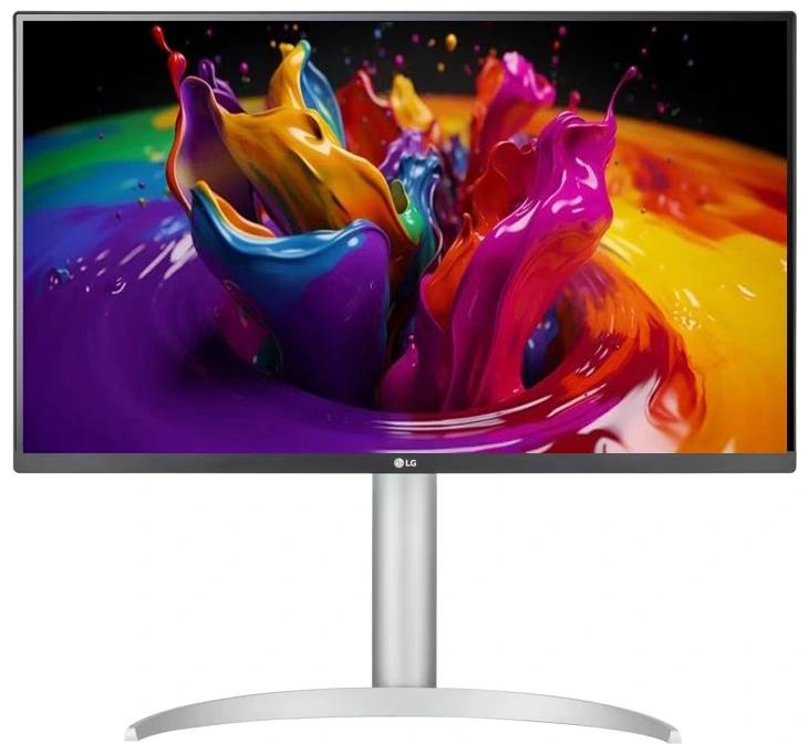 Монитор 27" LG UltraFine 27UP850K-W IPS 3840x2160 (4K UHD), 60 Гц, 5 мс, 16:9, DisplayHDR 400, 400 кд/м², HDMI (x2), DisplayPort, USB-C (90 Вт), встроенные динамики, Flicker Free, Low Blue Light, стабилизатор черного цвета, регулировка по высоте, поворот на 90 градусов, трехсторонний безрамочный дизайн, белый