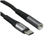 Кабель   Hoco USB Type-C - jack 3.5 мм серый