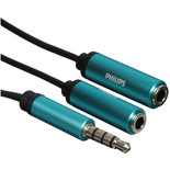 Кабель   Philips jack 3.5 мм - jack 3.5 мм х2 шт. синий