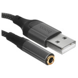 Кабель   Hoco USB Type-A - jack 3.5 мм черный