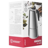 Гейзерная кофеварка Apollo Pound серебристый