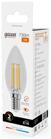 Лампа филаментная Gauss Filament Elementary Свеча 12W 730lm 2700К Е14 LED 1/10/100