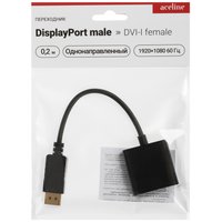 Переходник однонаправленный Aceline DisplayPort - DVI-I, 0.2 м