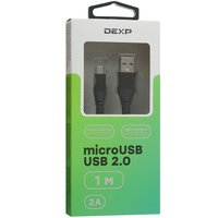 Кабель DEXP micro USB-B - USB Type-A черный 1 м