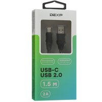 Кабель DEXP USB Type-C - USB Type-A черный 1.5 м