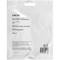 Кабель DEXP micro USB-B - USB Type-C черный 0.5 м