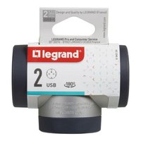 Разветвитель Legrand 2хShuko серый