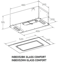 Exhaust hood fully built-in Meferi INBOX52BK GLASS COMFORT black/black