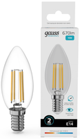 Лампа филаментная Gauss Filament Elementary Свеча 10W 670lm 4100К Е14 LED 1/10/100