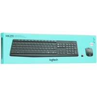 Клавиатура+мышь беспроводная   Logitech MK235 Wireless Combo серый