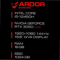 15.6" Ноутбук ARDOR GAMING NEO N15-I5ND604 белый