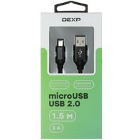 Кабель DEXP micro USB-B - USB Type-A черный 1.5 м