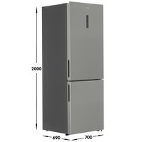 Холодильник с морозильником   Gorenje NRK720EAXL4 серебристый