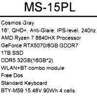 16" Ноутбук MSI Crosshair A16 HX D8WGKG-079XRU серый