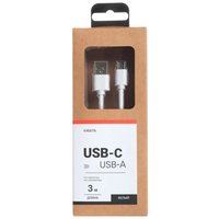Cable Aceline USB Type-C - USB Type-A white 3 m