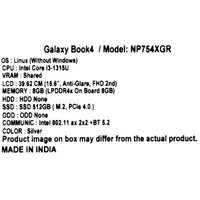 15.6" Laptop Samsung Galaxy Book4 NP754XGR silver