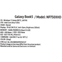 15.6" Ноутбук Samsung Galaxy Book5 NP750XHD серый