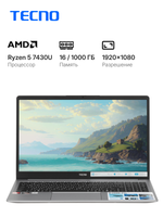 15.6" Noutbuk Tecno Megabook K15SDA kulrang