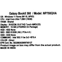 15.6" Ноутбук Samsung Galaxy Book5 360 NP750QHA серый
