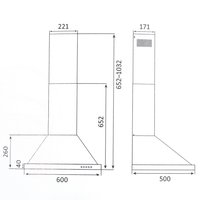 Вытяжка каминная DEXP PH60-SV80 серебристый/серебристый