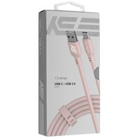 Кабель KEYRON USB Type-C - USB Type-A розовый 1.5 м
