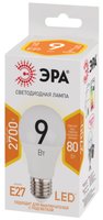 Лампа светодиодная ЭРА LED E27/A60/9w/827