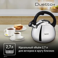 Чайник для плиты Tefal Duetto+ N4180110 серебристый