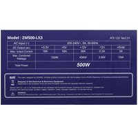 Блок питания ZALMAN DecaMax 500W [ZM500-LX3] черный