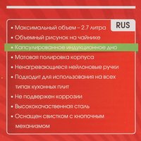 Чайник для плиты Lara LR00-56 серебристый