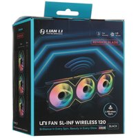 Комплект реверсных вентиляторов LIAN LI UNI FAN SL-INF WIRELESS 120 Reversed Blade [G99.12RSLIN1W3B.R0] черный