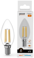 Лампа филаментная Gauss Filament Elementary Свеча 12W 730lm 2700К Е14 LED 1/10/100